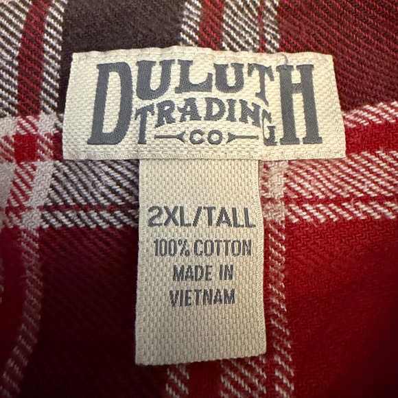 Duluth Trading Co. Red Plaid Cotton Flannel heavyweight Shirt, Size 2XL Tall - Picture 7 of 12